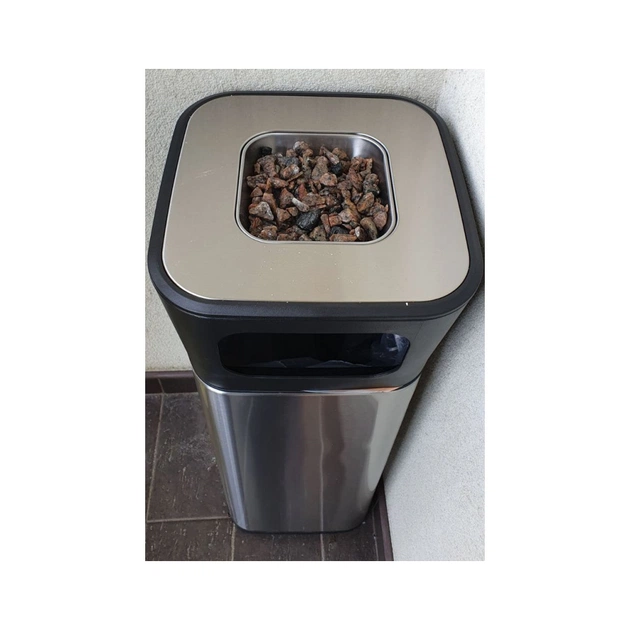 Контейнер для сміття JAH квадратный з попільничкою Срібний металік 25 л (6331) - picture 5