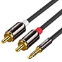 Кабель мультимедійний 3.5mm M to 2xRCA M 5.0m AV116 black Ugreen (10591) - preview 2