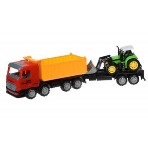 Спецтехніка Same Toy инерционный Super Combination Самосвал красный с бульдозером (98-89Ut-1) зображення 1