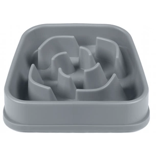 Посуд для собак Dexas Силіконова квадратна миска Slow Maze Feeder для повільного годування 1.44 л світло-сіра (0084297309930) зображення 1