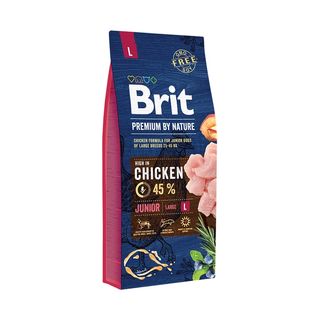 Сухий корм для собак Brit Premium Dog Junior L 15 кг (8595602526437) - зображення 1