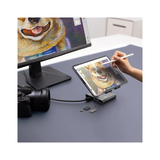 Порт-реплікатор J5create Dock-Station Ipad USB-C 8-in-1 (HDMI/PD/картридер/USB-A/USB-C/Audio) (JTS224-N) - picture 9