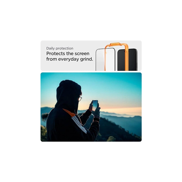 Скло захисне Spigen Apple iPhone 15 Glas.tR AlignMaster FC Black (2P) (AGL06906) - picture 11