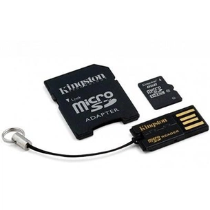 Карта пам'яті Kingston 8Gb microSDHC class 10 Gen 2 + SD-adapter + USB-reader (MBLY10G2/8GB) зображення 1