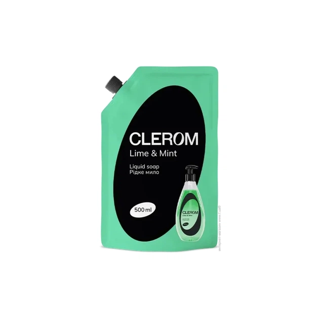 Рідке мило Clerom Lime and mint Дой-пак 500 мл (4820287020234) - зображення 1