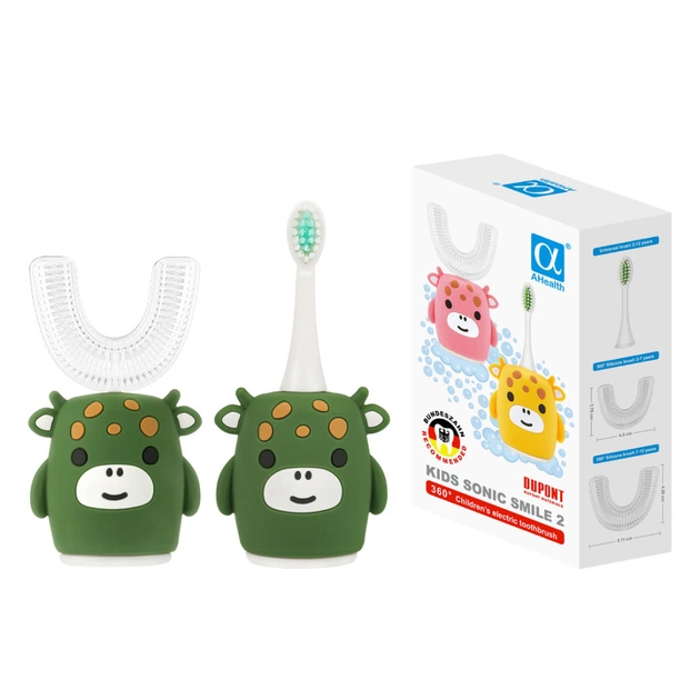 Електрична зубна щітка AHealth KIDS SONIC SMILE 2 Green (AHkss2g) - зображення 1
