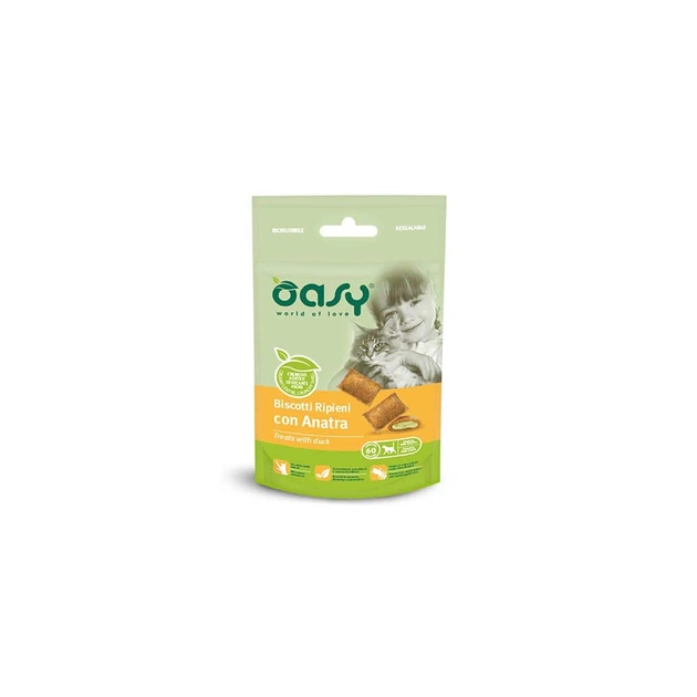 Ласощі для котів OASY TREATS з качкою 60 г (8053017346304) - зображення 1