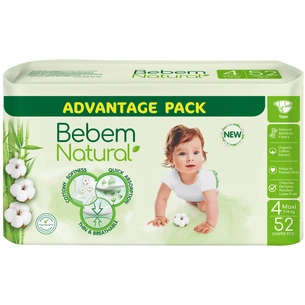 Підгузки Bebem Natural 4 maxi 7-14 кг 52 шт (8690536836307) зображення 1