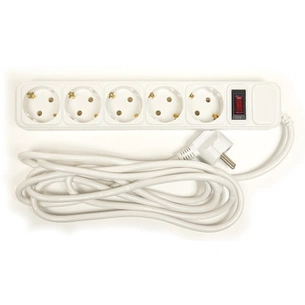 Мережевий фільтр живлення PowerPlant 3 м, 5 розеток, евростандарт (JY-1056/3) (PPSA10M30S5) зображення 1