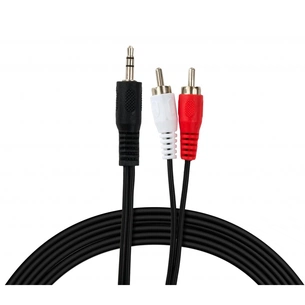 Кабель мультимедійний 3.5mm M to 2xRCA M 5.0m Vinga (VCPDCJ35MRCA25BK) изображение 1