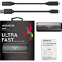 Накопичувач SSD USB 3.2 256GB ADATA (ASE760-256GU32G2-CBK) - зменшене зображення 6