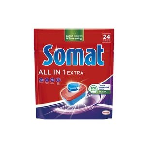 Таблетки для посудомийних машин Somat All in 1 Extra 24 шт. (9000101809466) зображення 1