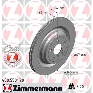 Гальмівний диск ZIMMERMANN 400.5501.20 зображення 1