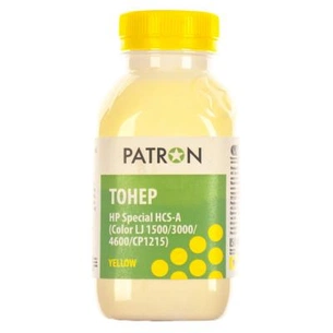 Тонер HP CLJ 1500/3000/4600/CP1215) YELLOW 100г Patron (HCS-A-Y-100) зображення 1