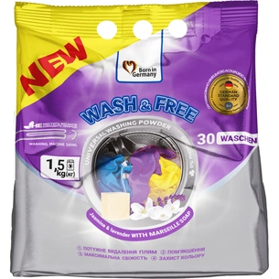 Пральний порошок Wash&Free Universal Жасмін та лаванда з марсельським милом 1.5 кг (4262396140883) зображення 1