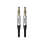 Кабель мультимедийный 3.5mm M to 3.5mm M 1.5m silver-black Baseus (CAM30-CS1) - уменьшенное изображение 1