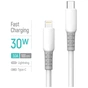 Дата кабель USB-C to Lightning 1.0m PD30W liquid silicone white ColorWay (CW-CBPDCL093-WT) - зменшене зображення 5