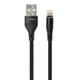 Дата кабель USB 2.0 AM to Lightning 1.0m cylindric nylon back Vinga (VCPDCLCANB1BK) - зменшене зображення 2