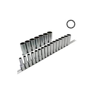 Набір головок Toptul торцевих на планці (довгі) 12-гр. 1/2" 23шт. (GAAQ1623U-12) зображення 1