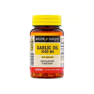Травы Mason Natural Чесночное масло 1000 мг, Garlic Oil, 100 гелевых капсул (MAV-06991) изображение 1