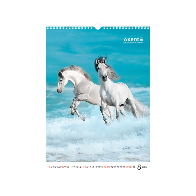 Календар Axent настінний А3 2026 р. Horses (8804-26-3-A) - изображение 9