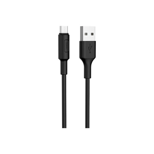 Дата кабель USB 2.0 AM to Micro 5P 1.0m 2A PVC X25 black HOCO (6957531080121) изображение 1
