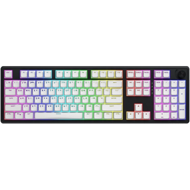 Клавіатура Hator Skyfall 100 Aurum Lemon RGB Wireless/Bluetooth/USB UA Black/White (HTK3100UA) - зображення 1