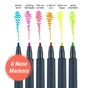 Набір маркерів Faber-Castell тонких неонових для декорування Neon Marker, M (1,5 мм) 6 кольорів (32026) - зменшене зображення 3