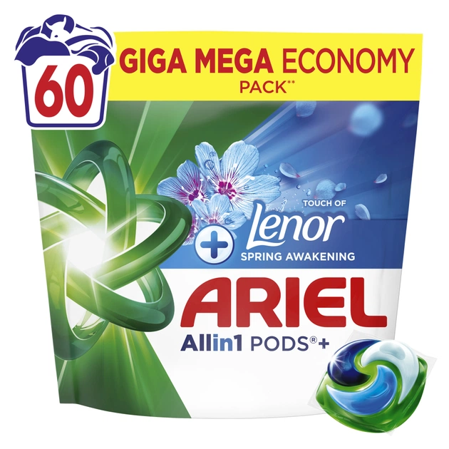 Капсулы для стирки Ariel Pods + All-in-1 Touch of Lenor Пробуждение весны 60 шт. (8006530203593) - изображение 1