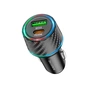 Зарядное устройство BOROFONE 1xUSB-C PD30W + 1xUSB QC3.0 48W car adapter black (6941991101175) - уменьшенное изображение 1