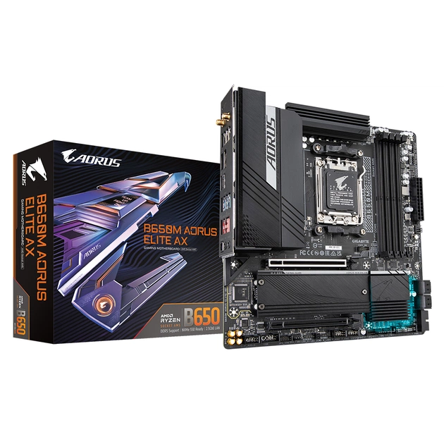 Материнська плата GIGABYTE B650M AORUS ELITE AX - зображення 1