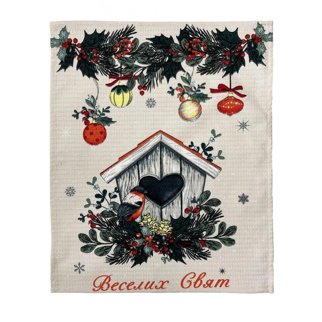 Рушник Прованс вафельний Пташка 45х60 см (4823093452503) - picture 1