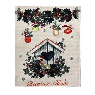 Рушник Прованс вафельний Пташка 45х60 см (4823093452503) зображення 1