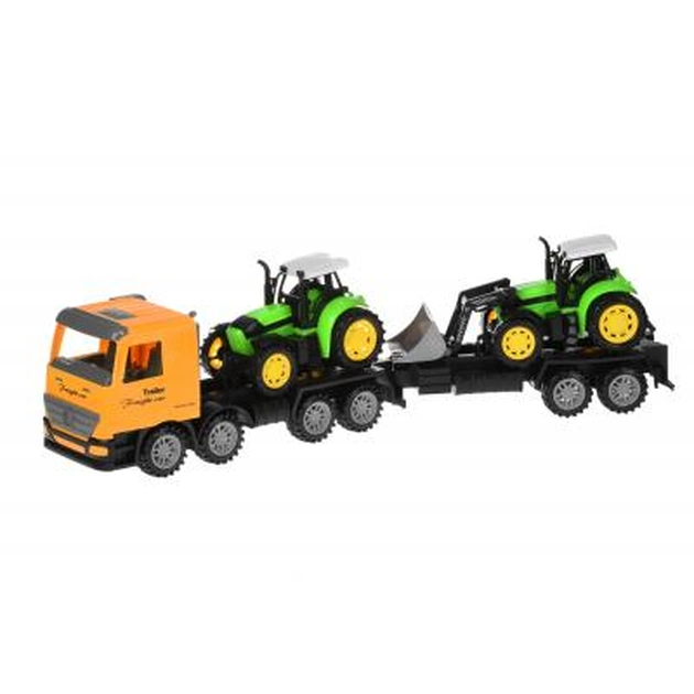 Спецтехніка Same Toy инерционный Super Combination Тягач желтый с трактором и бул (98-90Ut-2) - зображення 1
