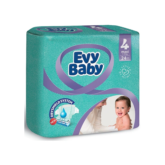 Підгузки Evy Baby Maxi Розмір 4 (7-18 кг) 24 шт. (8690506405076) - зображення 1
