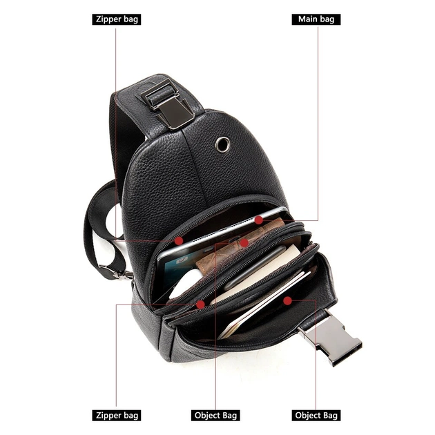 Сумка Vintage Слінг через плече в зернистій шкірі Чорна (20249) - зображення 6