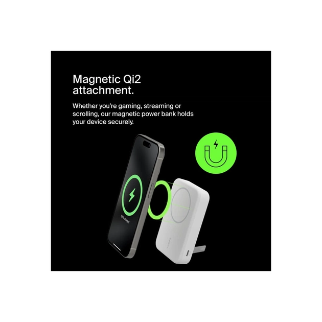 Батарея універсальна Belkin 8000mAh MagSafe Wireless Qi2 White (BPD007BTWH) - picture 5