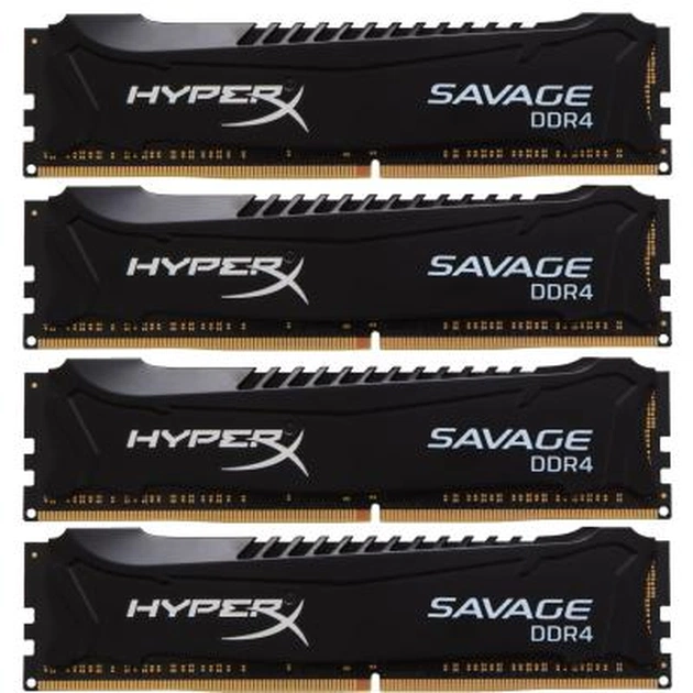 Модуль пам'яті для комп'ютера DDR4 32GB (4x8GB) 2666 MHz HyperX Savage Kingston Fury (ex.HyperX) (HX426C13SBK4/32) - зображення 1