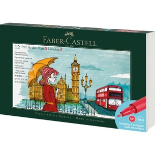 Лайнер Faber-Castell набір капілярних ручок Pitt Artist Pen Set London, 12 шт (33018) зображення 1