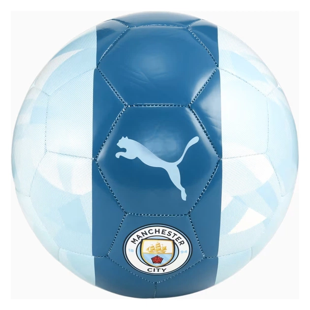 М'яч футбольний Puma MCFC FtblCore Ball Уні 5 Сріблястий / Блакитний / Синій (4099685696635) - зображення 1