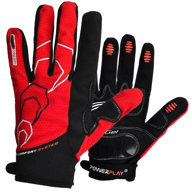 Велорукавиці PowerPlay 6556 Red S (6556C_S_Red) - зображення 1