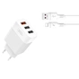 Зарядний пристрій XO 1xUSB QC3.0 18W + 2xUSB 2.4A + cable USB-C white (L72-TC-WH) - зменшене зображення 2
