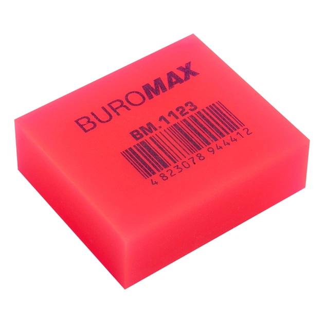 Гумка Buromax NEON, прямокутна 40x35x14 мм, м'який пластик, асорті кольорів (BM.1123) - зображення 4