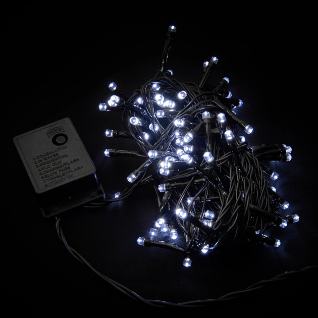 Гірлянда Delux STRING С 100 LED 5m білий/чорний IP20 (90009493) - изображение 1