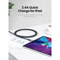 Дата кабель USB 2.0 AM to Lightning 1.0m US199 MFI Black Ugreen (US199/60156) - зменшене зображення 6