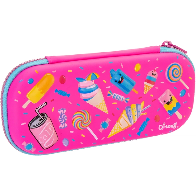 Пенал Cool For School 1 відділення з органайзером фуксія (QT-5649-Rosered) - изображение 1