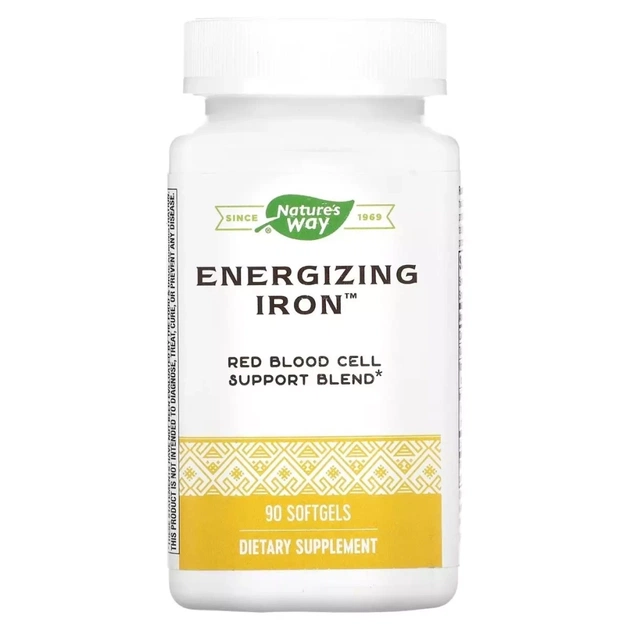 Вітамін Nature's Way Залізо енергетичне, Energizing Iron, 90 гелевих капсул (EMT-05219) - зображення 1