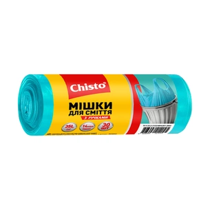 Пакети для сміття Chisto з ручками 35 л 30 шт. (4823098414025) зображення 1