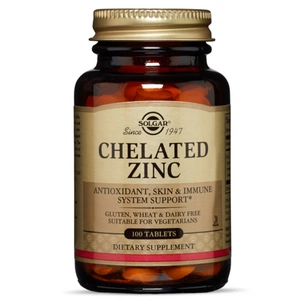 Мінерали Solgar Цинк хелат, Chelated Zinc, 100 таблеток (SOL00800) зображення 1