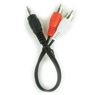 Кабель мультимедійний 3.5mm M to 2xRCA M 0.2m Cablexpert (CCA-458/0.2) зображення 1